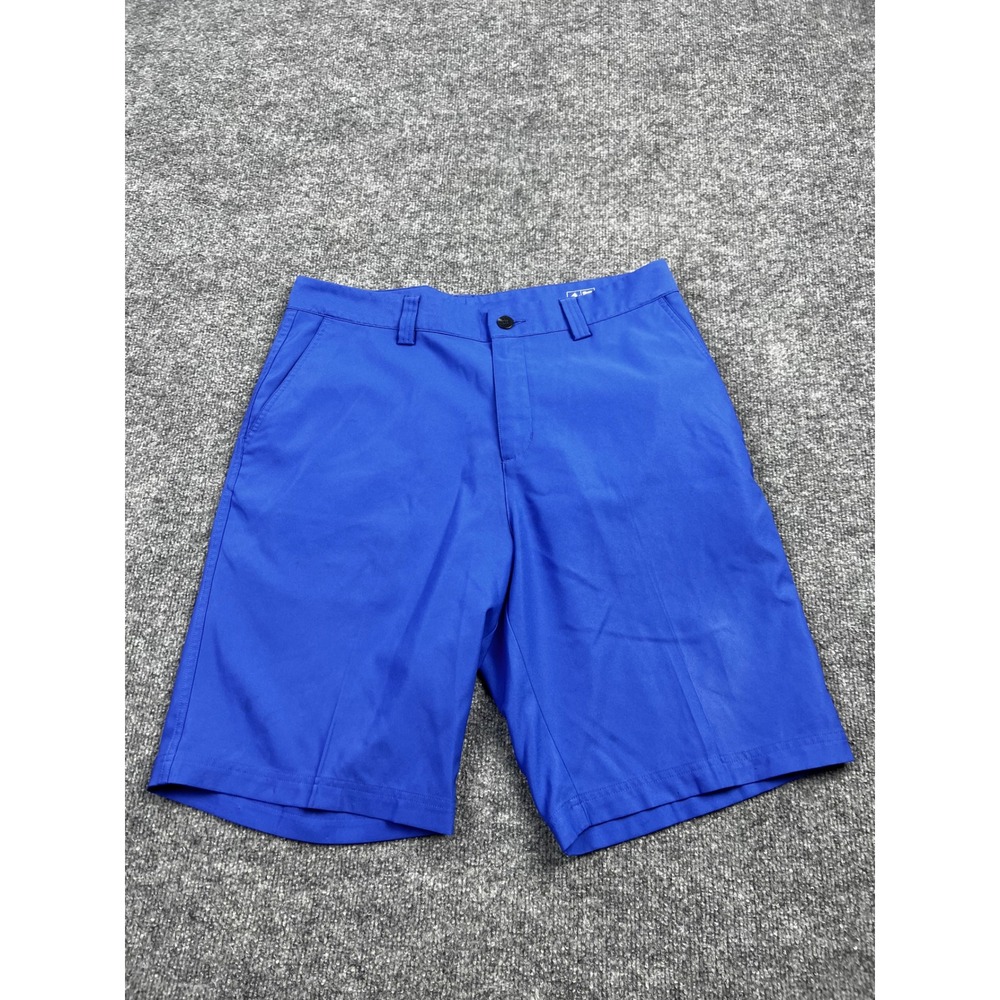 Adidas Climalite Mens Golf Shorts Size 34 Royal Blue Flat Front Performance